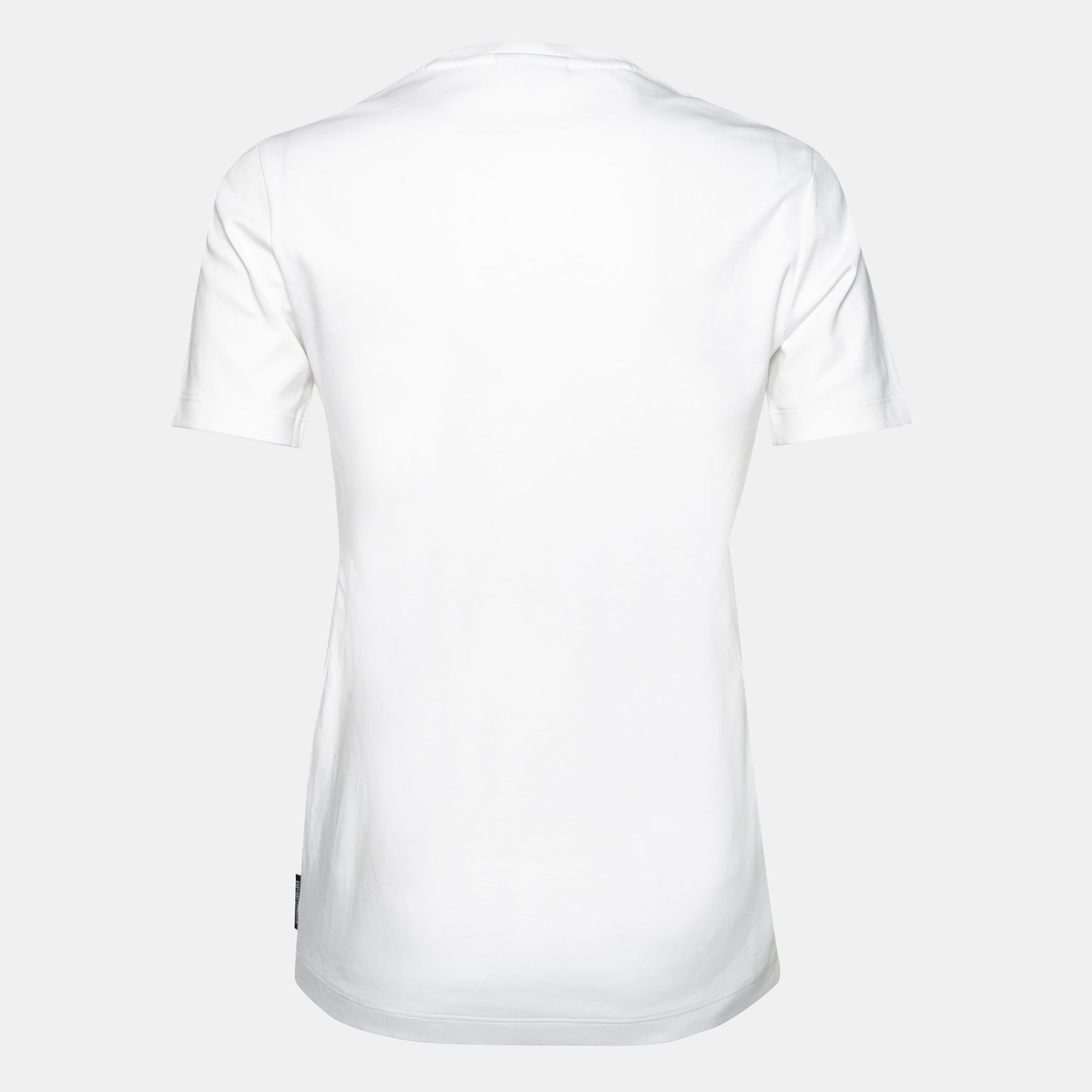 

Emporio Armani White Logo Printed Cotton T-Shirt