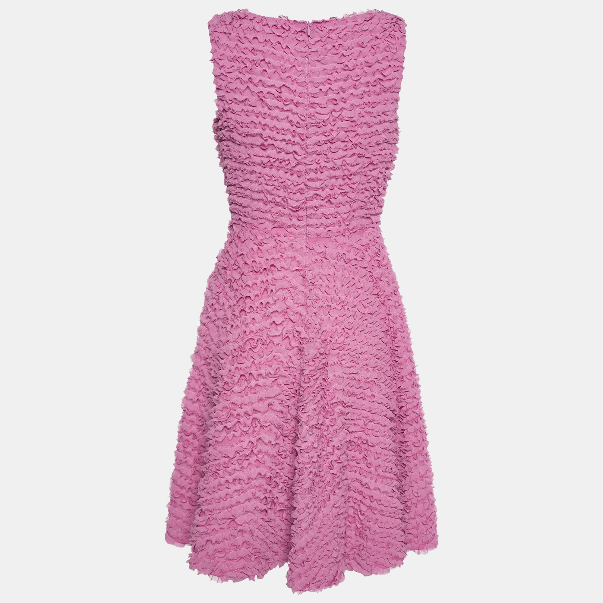 

Emporio Armani Pink Ruffled Crepe Sleeveless Dress