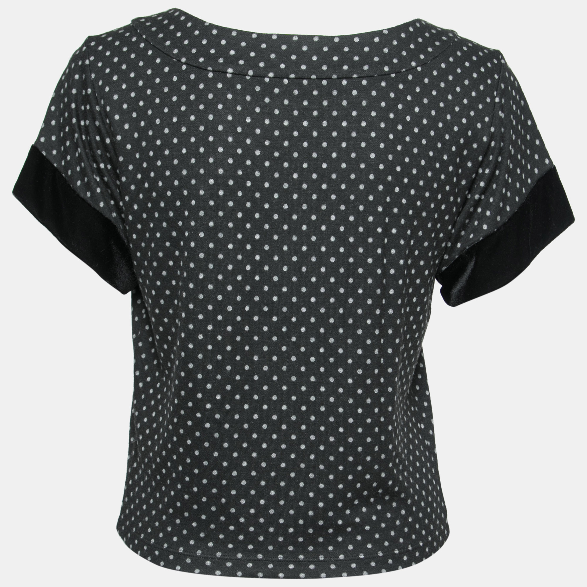 

Emporio Armani Black Polka Dots Printed Knit Tank Top