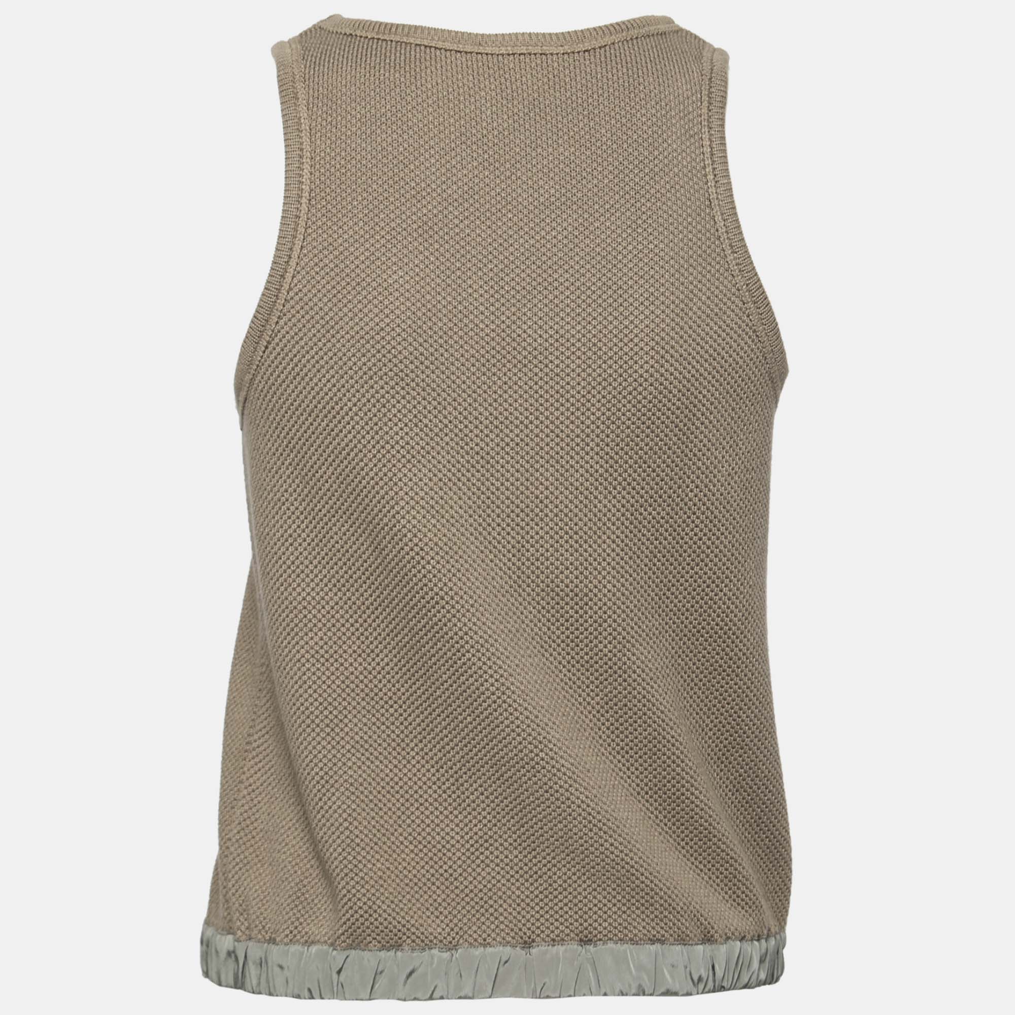 

Emporio Armani Olive Green Knit Sleeveless Top