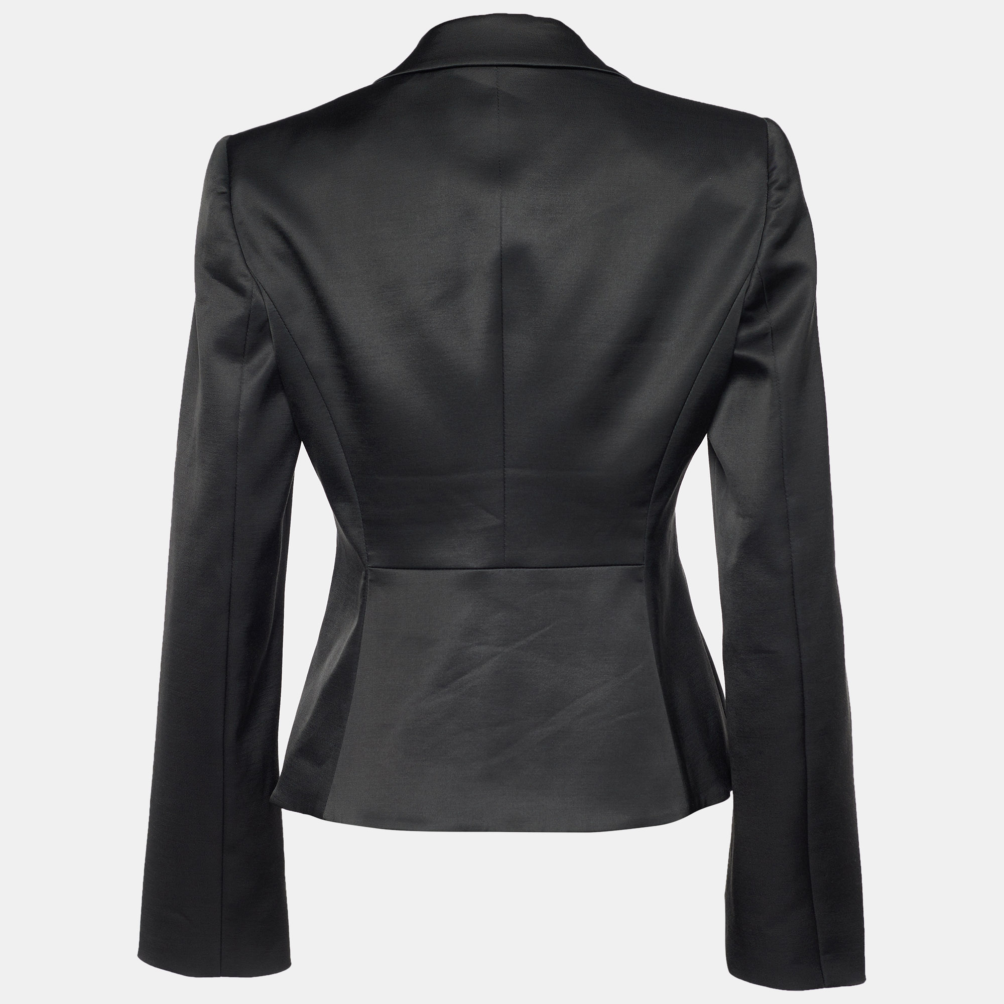 

Emporio Armani Black Ruffled Shawl Collar Blazer