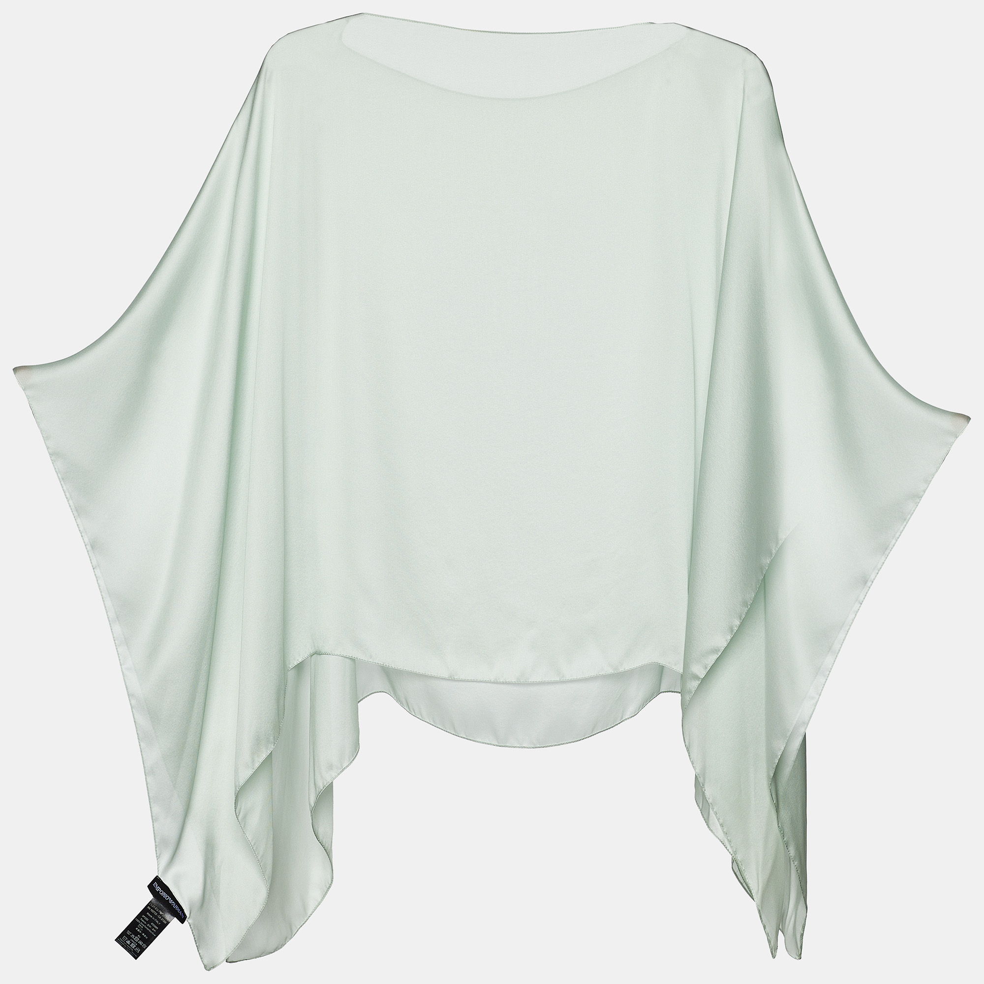 

Emporio Armani Pale Green Silk Satin Poncho