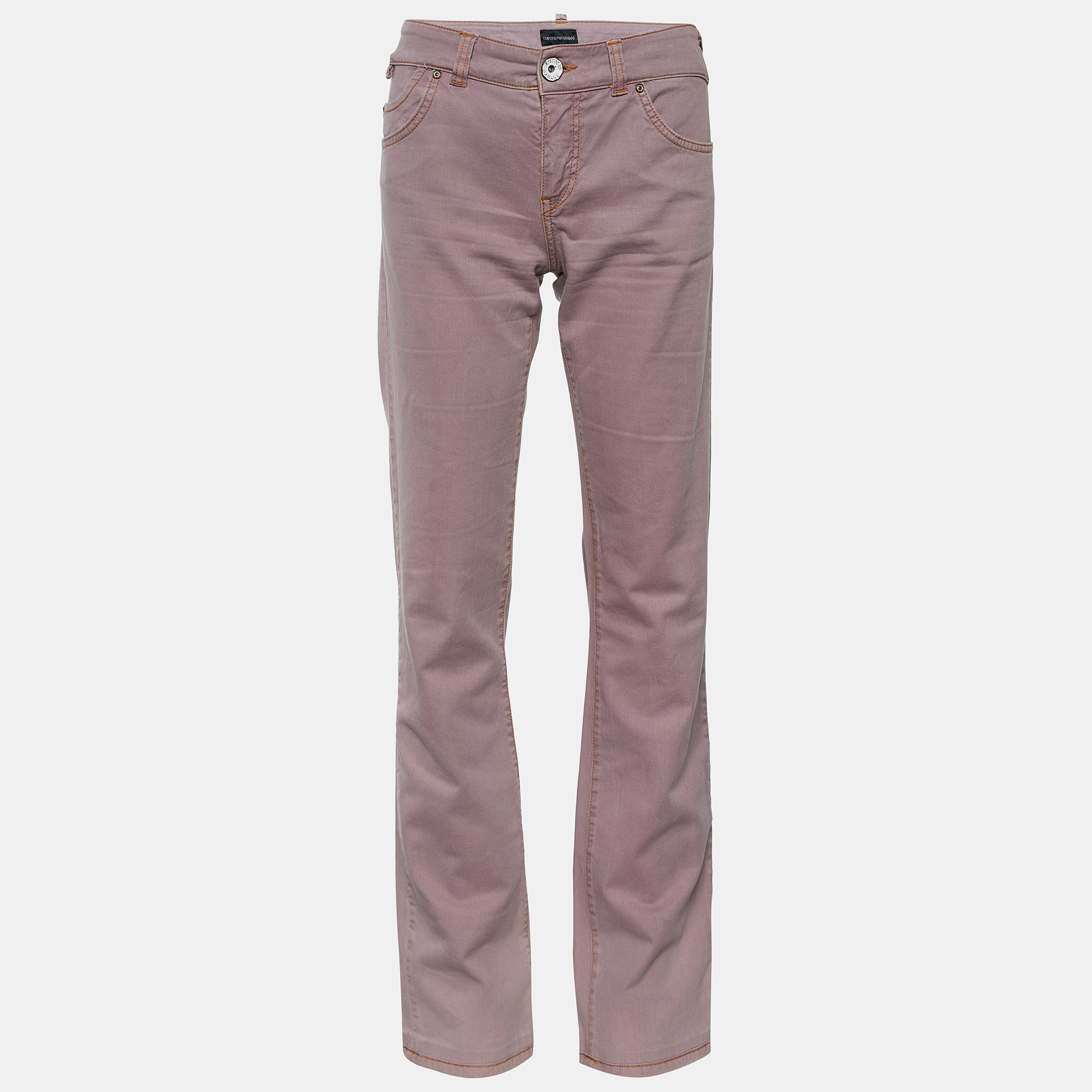 

Emporio Armani Pale Pink Denim Straight Fit Jeans M