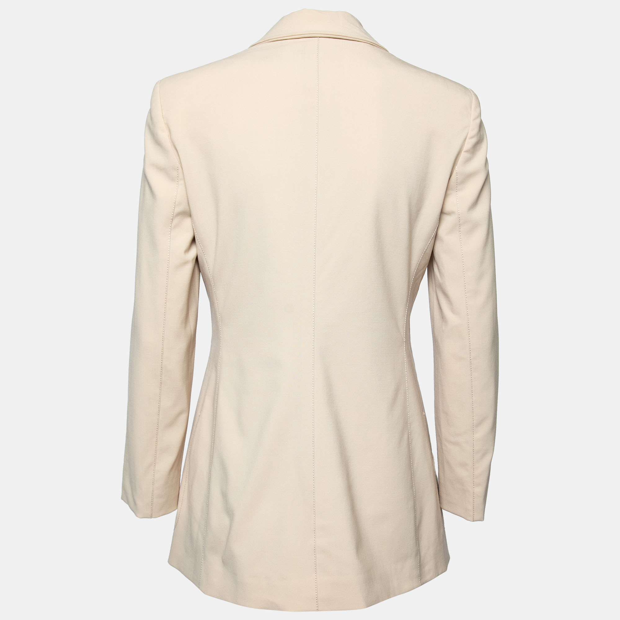 

Emporio Armani Beige Wool Crepe Single Breasted Blazer