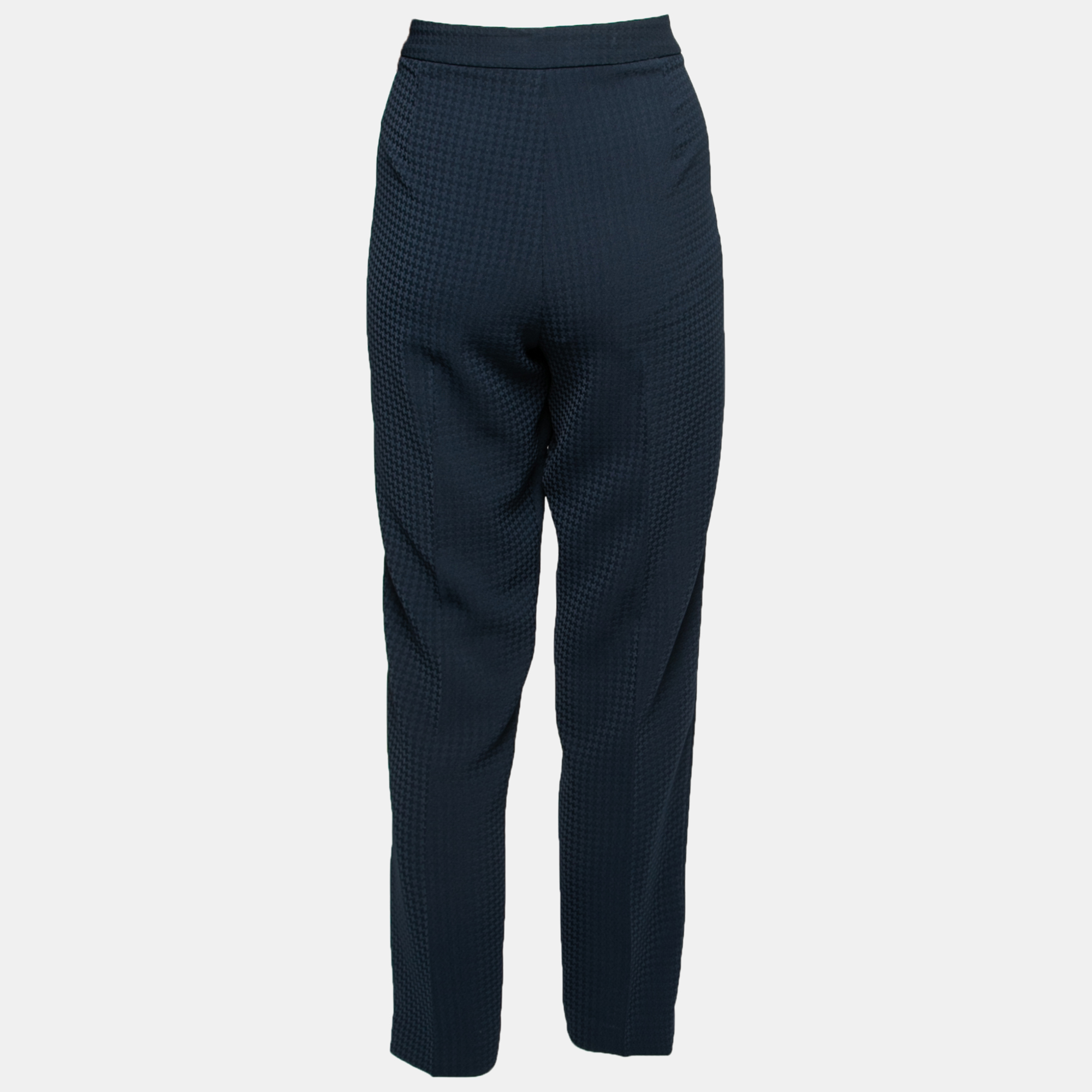 

Emporio Armani Navy Blue Textured Crepe Trousers