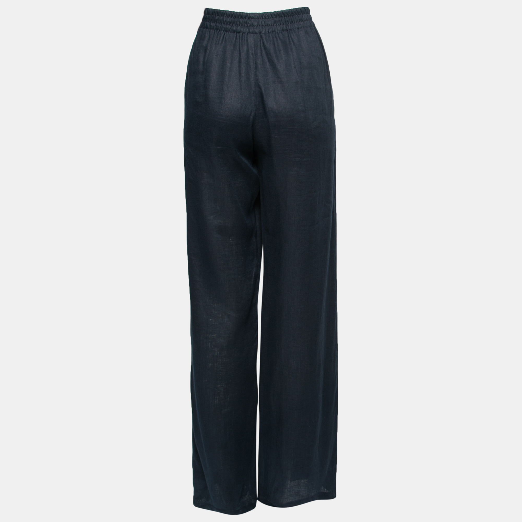 

Emporio Armani Midnight Blue Linen Elastic Waist Pants