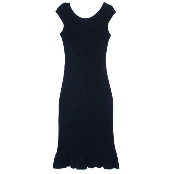 Pre Owned Emporio Armani Fitted Ruffle Hem Dress S