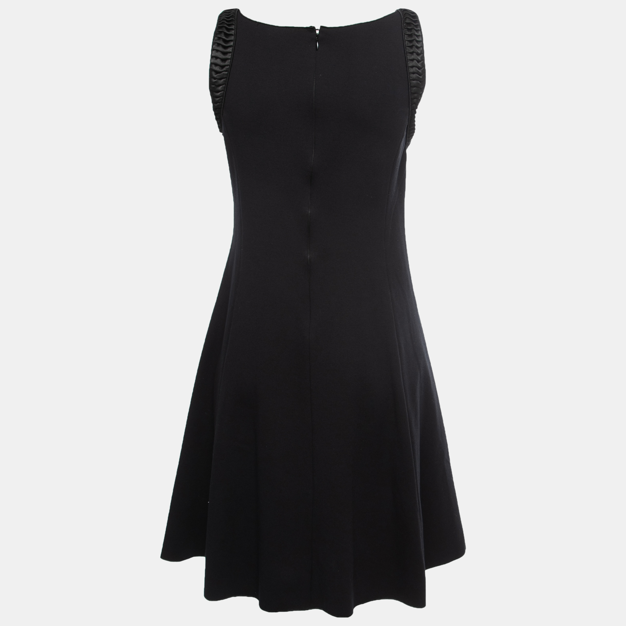 

Emporio Armani Black Knit Trim Detail Sleeveless Skater Dress