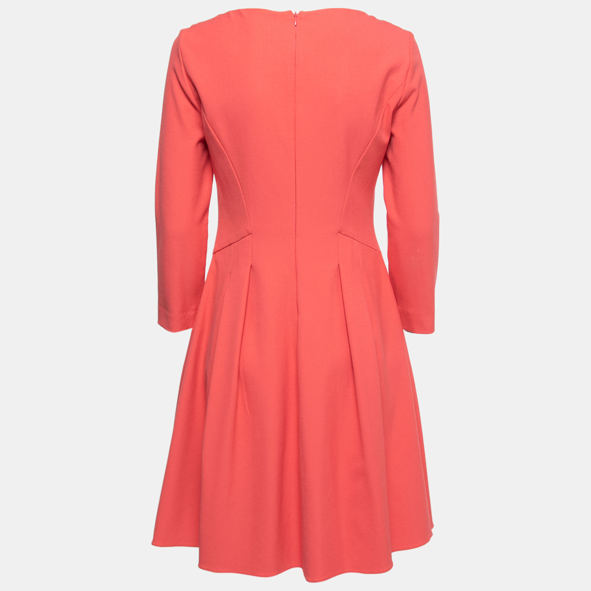 

Emporio Armani Coral Pink Crepe A-Line Midi Dress