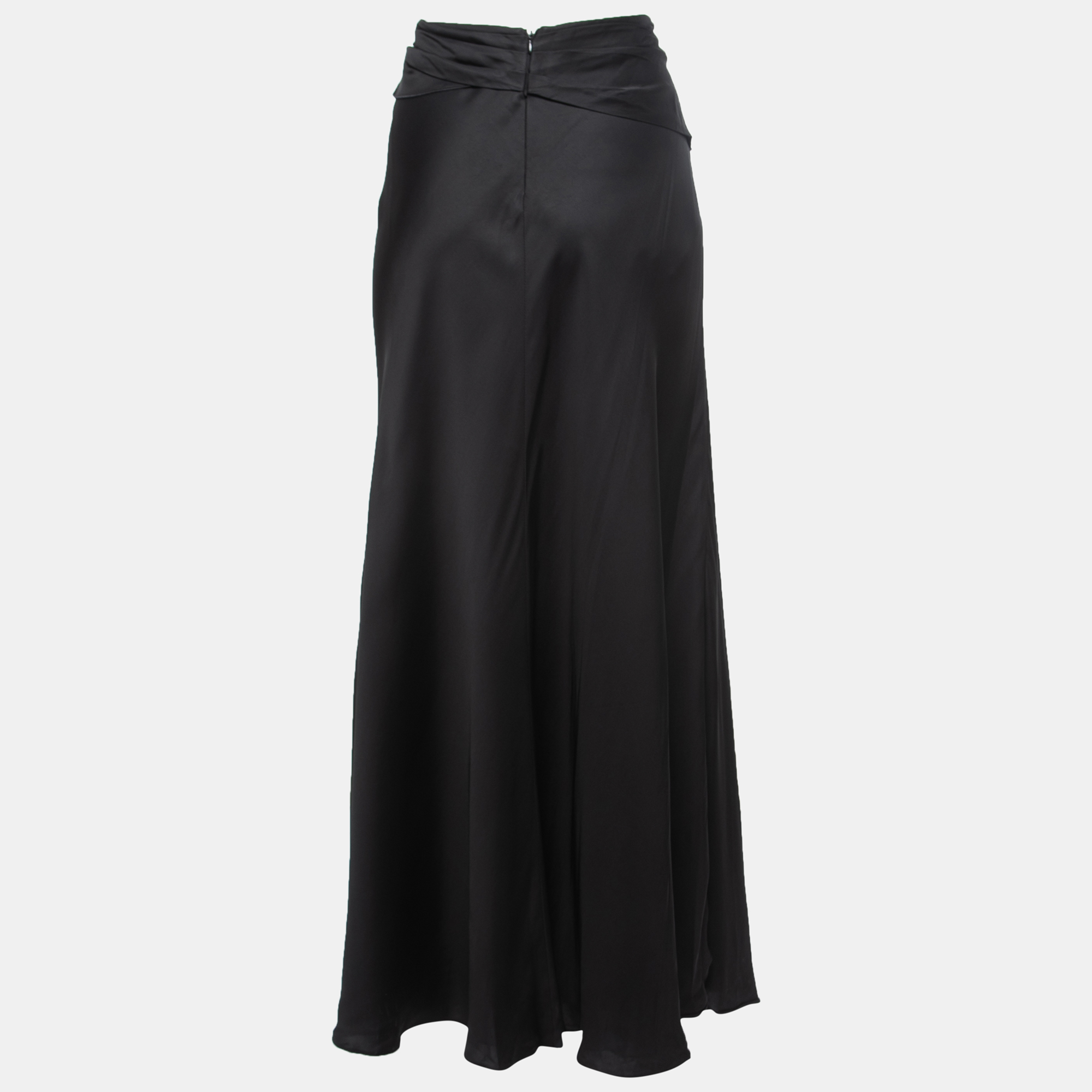 

Emporio Armani Black Satin Wrap Maxi Skirt