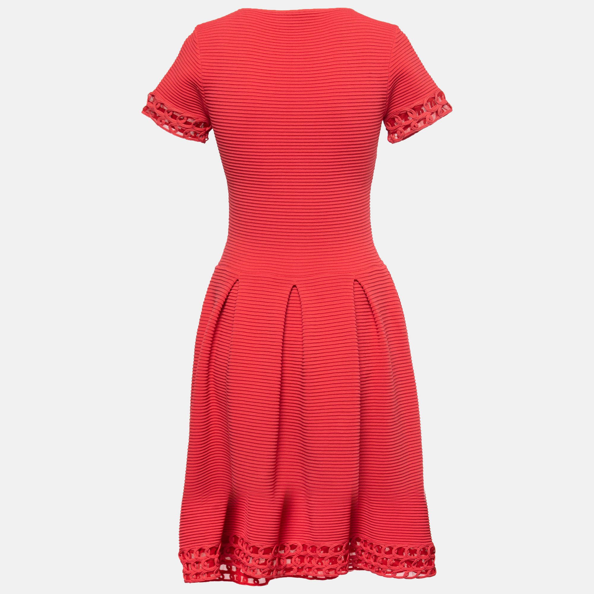 

Emporio Armani Red Rib Knit Fit And Flare Dress