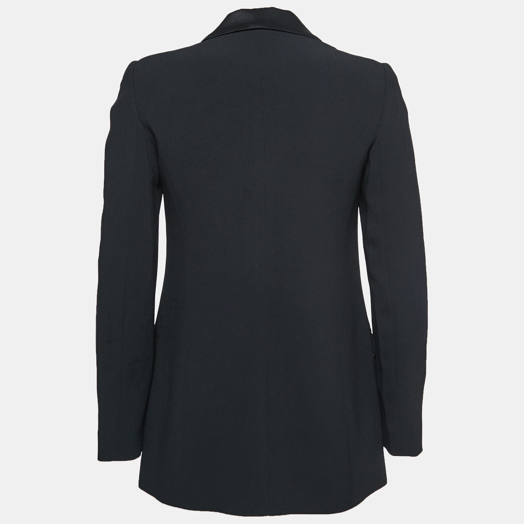 

Emporio Armani Black Wool Blend Crepe Single Breasted Blazer