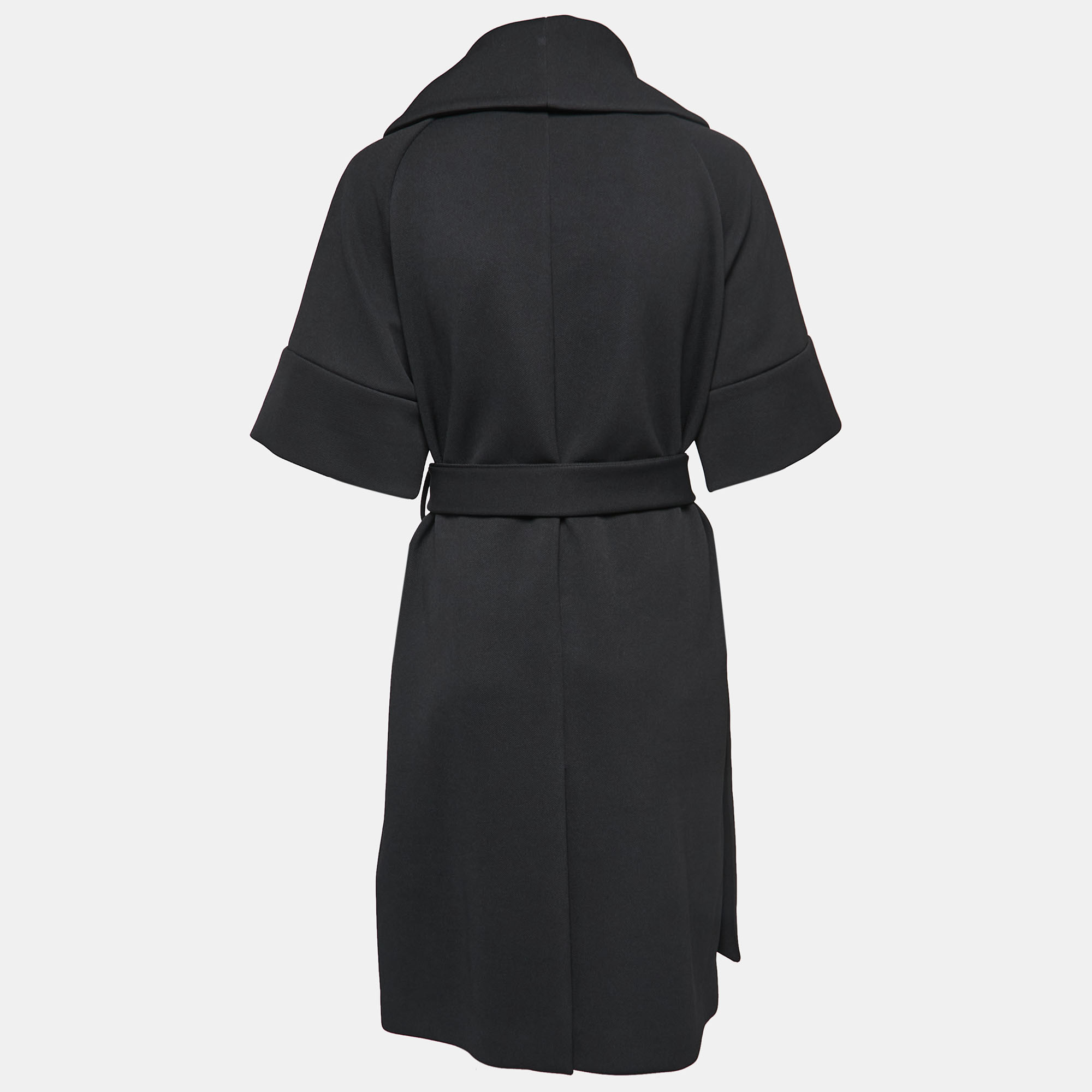 

Emporio Armani Black Textured Double Breasted Belted Coat