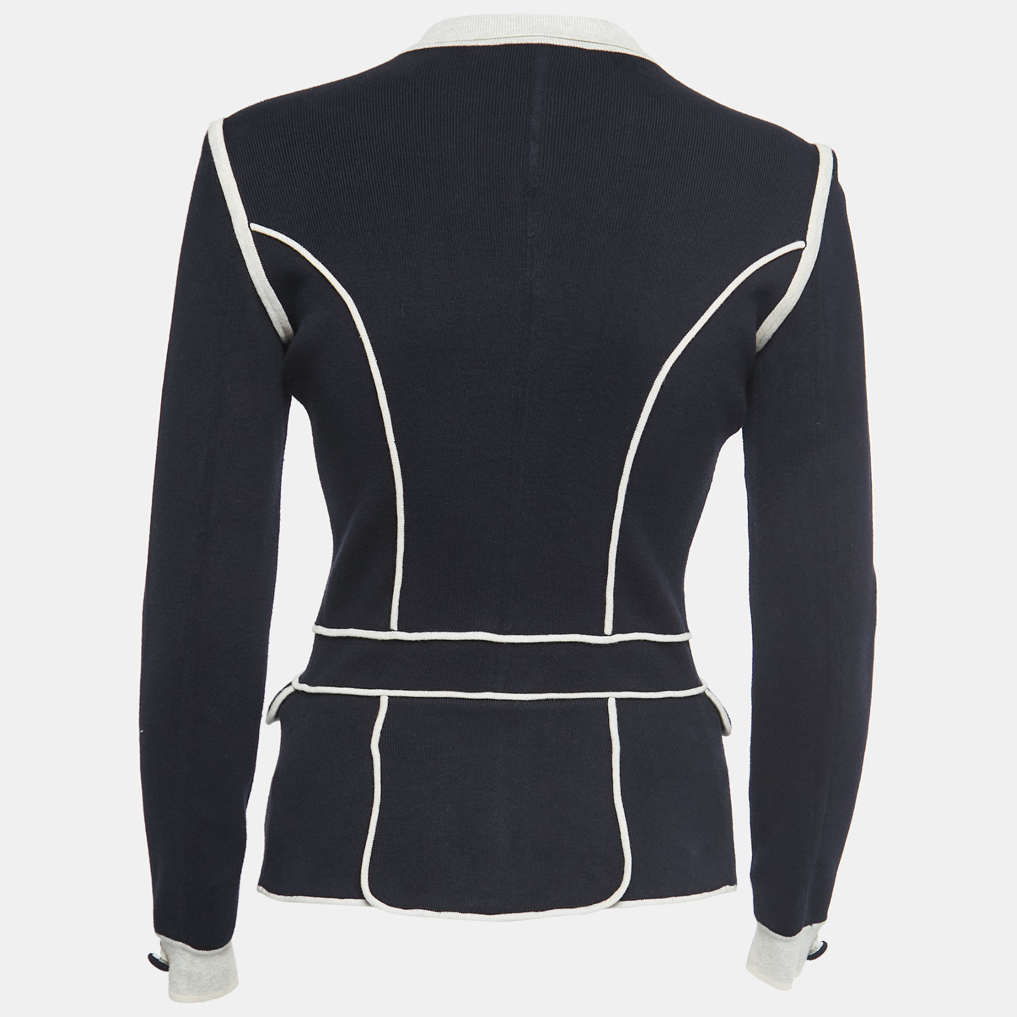 

Emporio Armani Midnight Blue Knit Buttoned Jacket