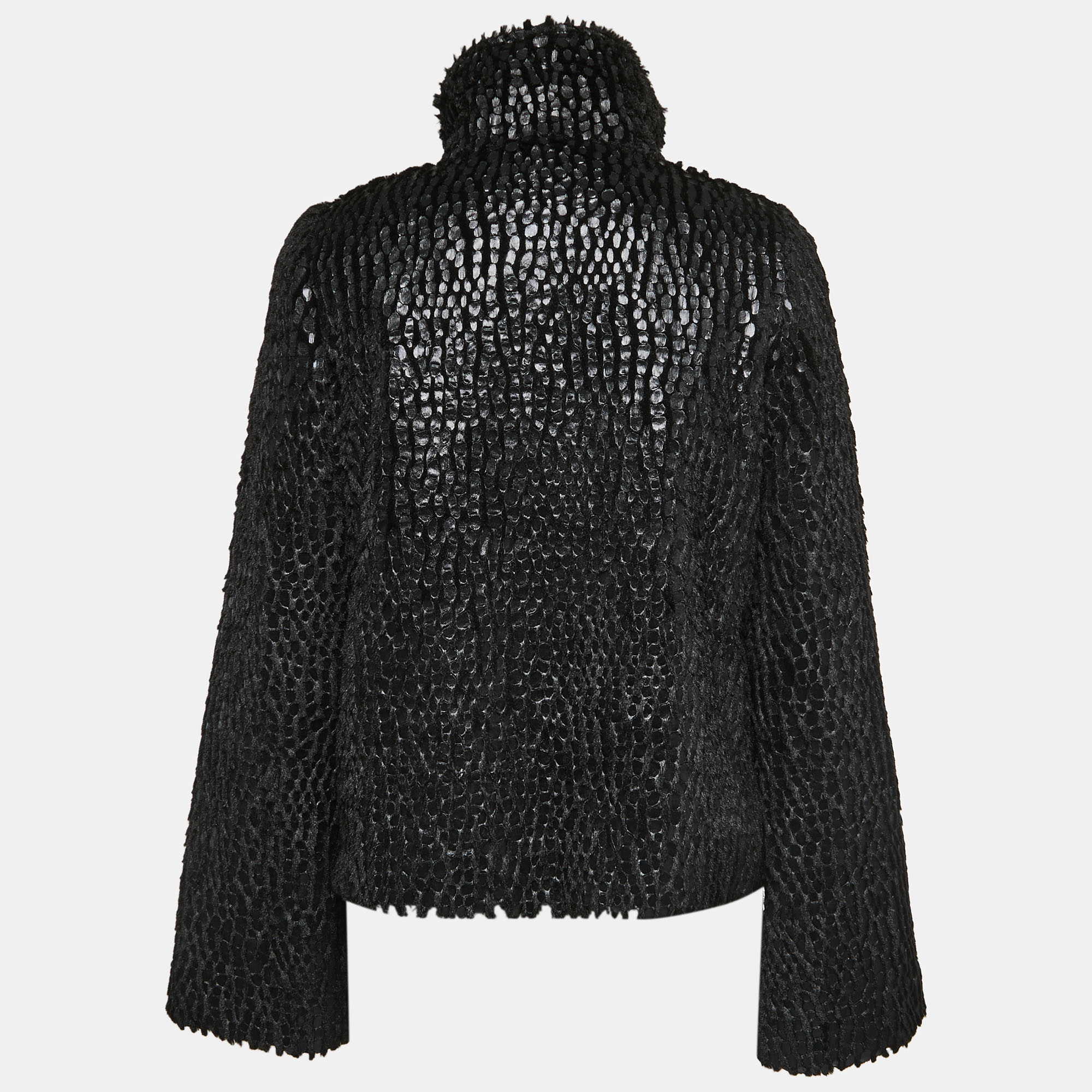 

Emporio Armani Black Textured Faux Fur Jacket