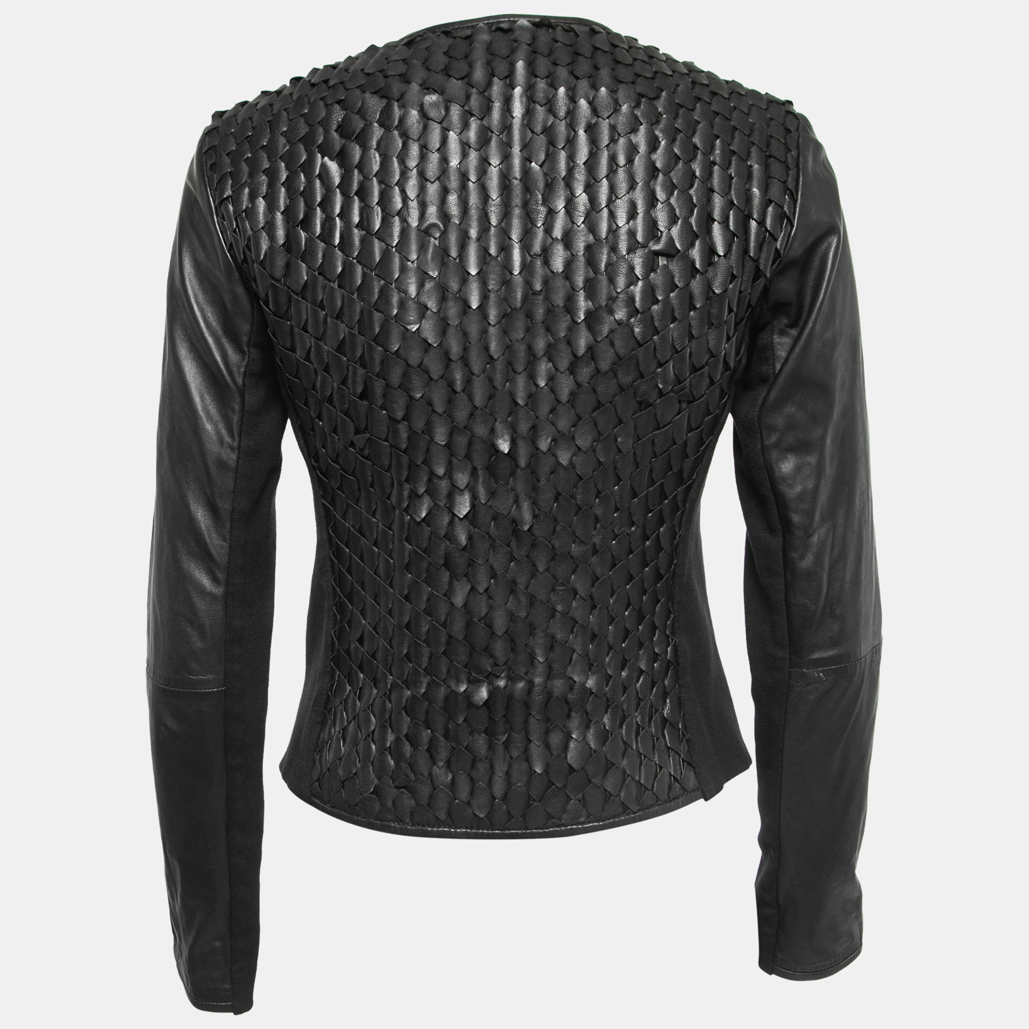 

Emporio Armani Black Leather Zip Front jacket