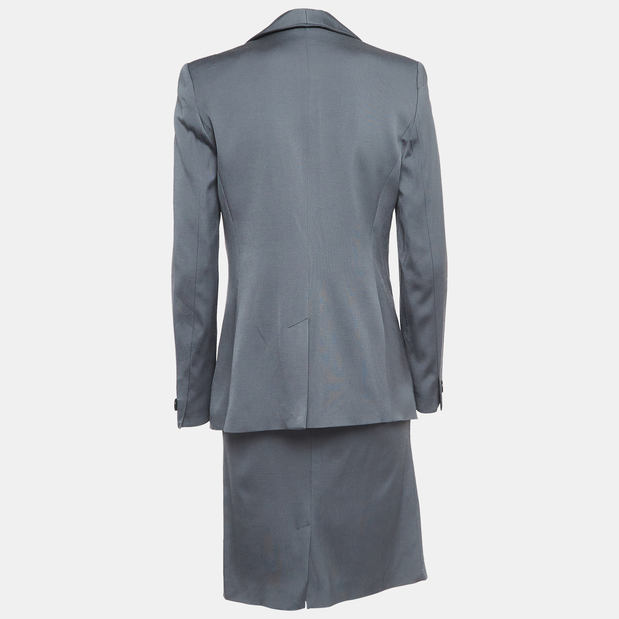 

Emporio Armani Grey Crepe Blazer Skirt Suit /L