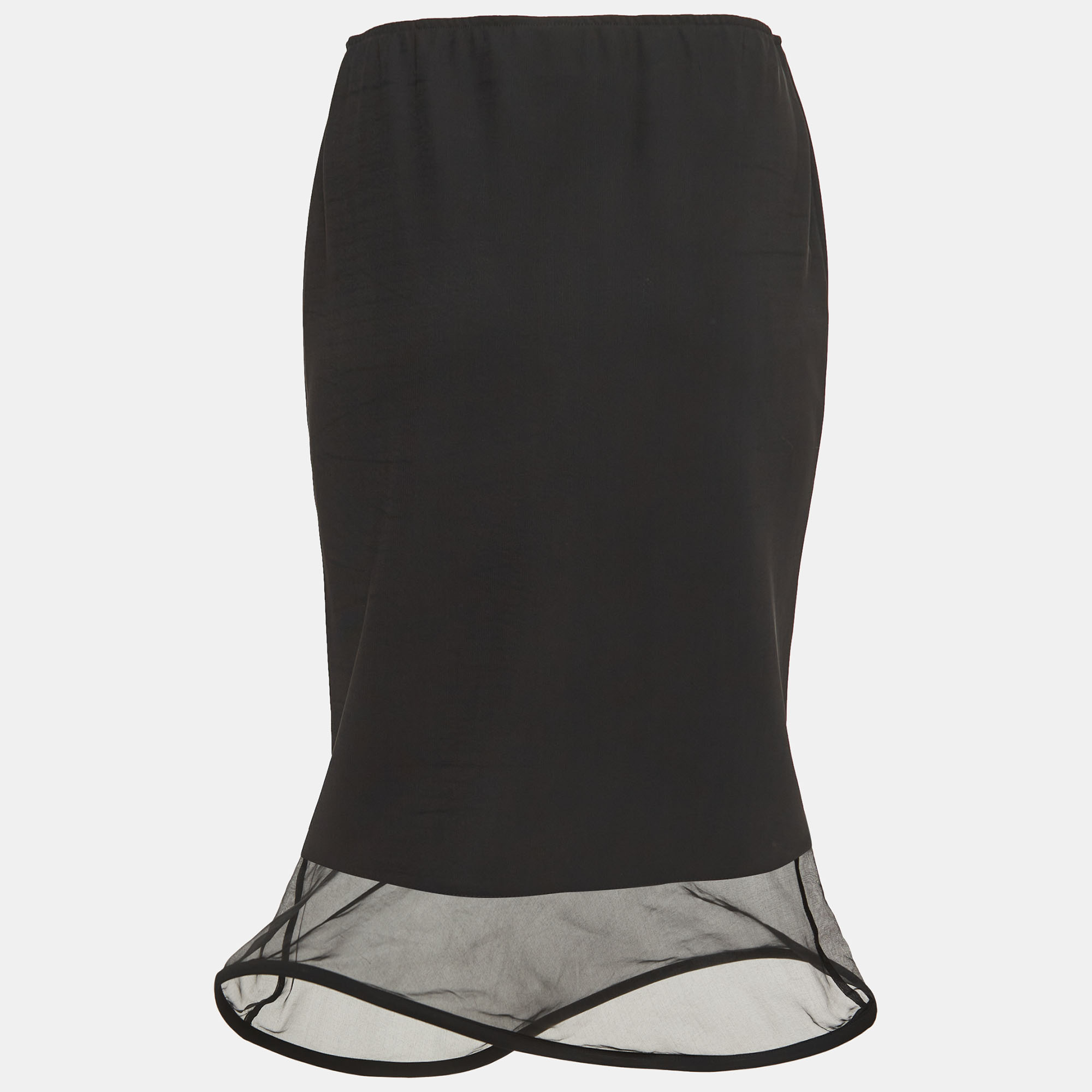 

Emporio Armani Black Jersey Wired Hem Pencil Skirt