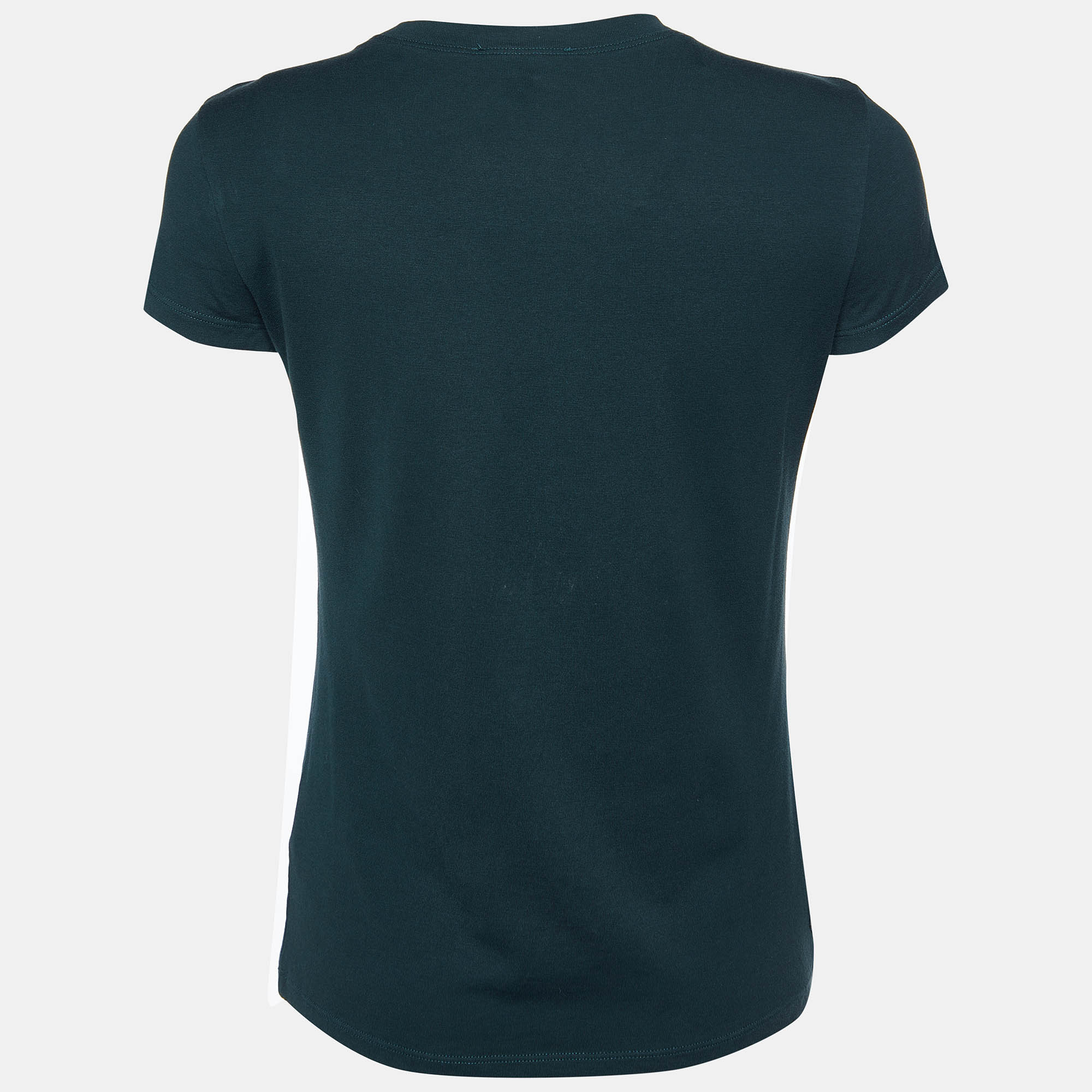 Emporio Armani Green Logo Print Cotton Crew Neck T-Shirt M 