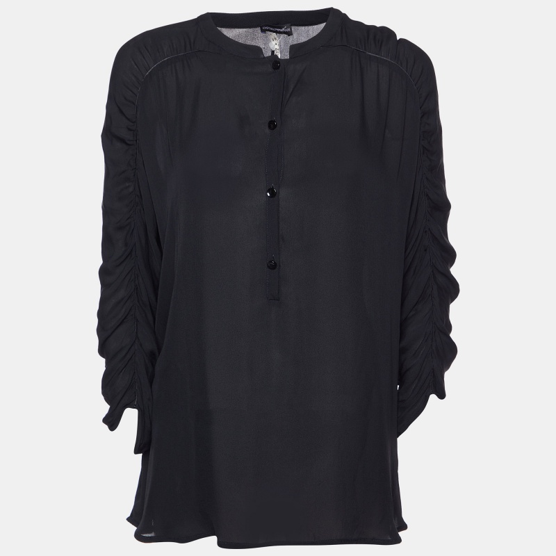 

Emporio Armani Black Silk Shirt Blouse