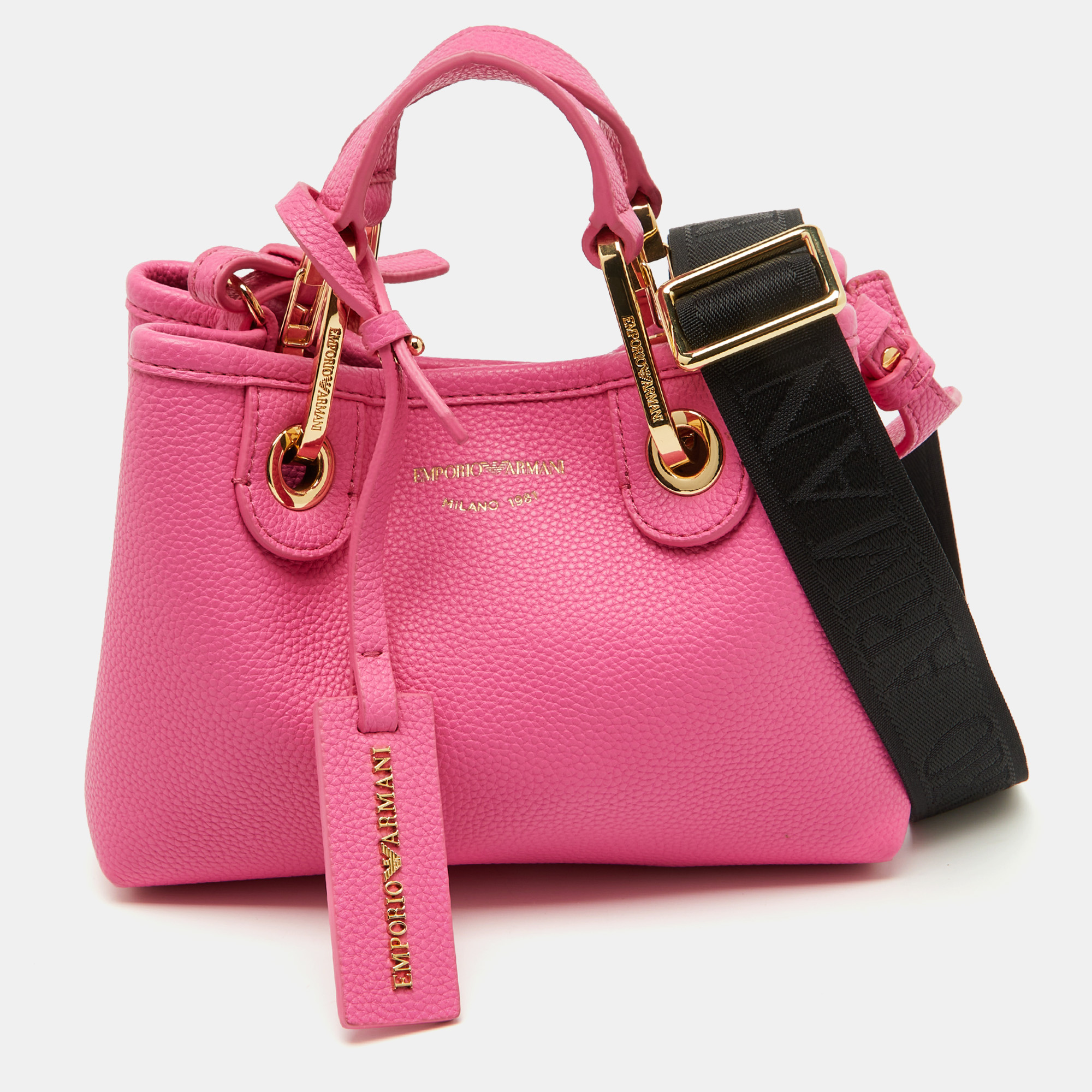 

Emporio Armani Pink Leather Mini MyEA Shopper Tote