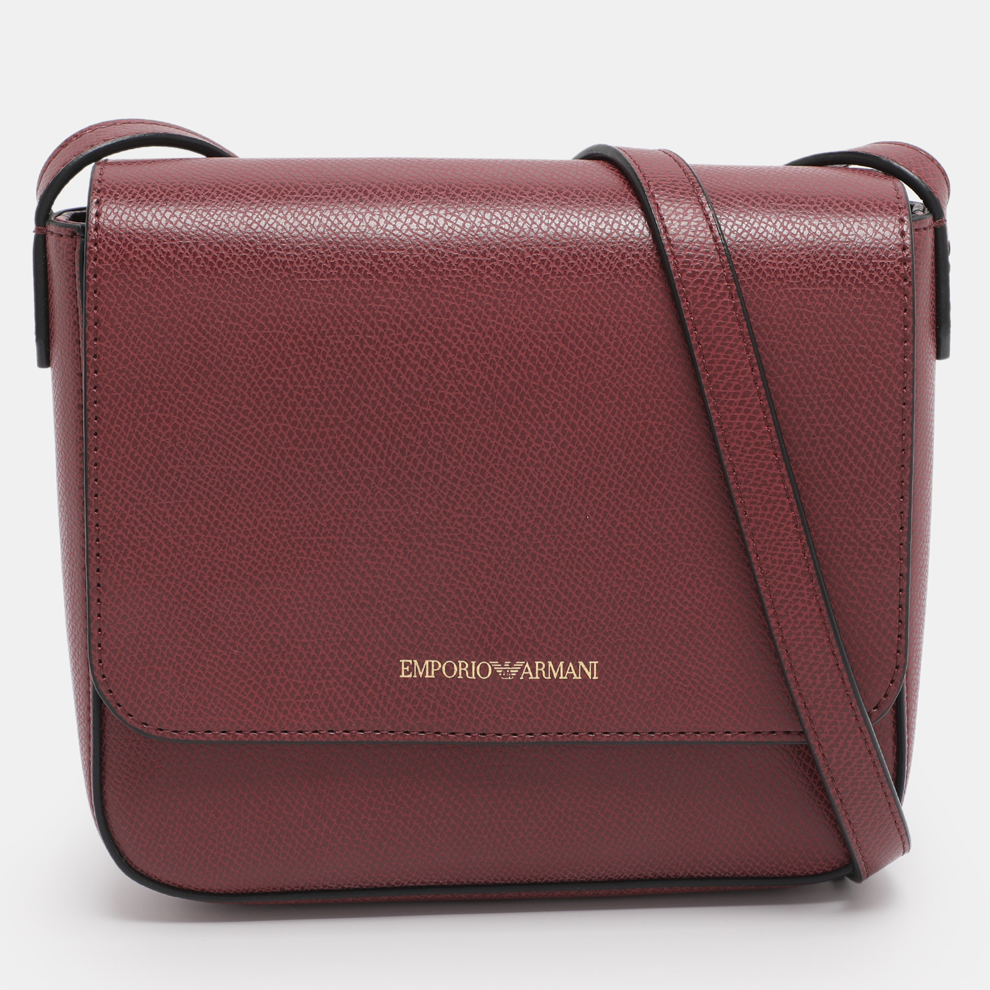 

Emporio Armani Red Faux Leather Crossbody Bag