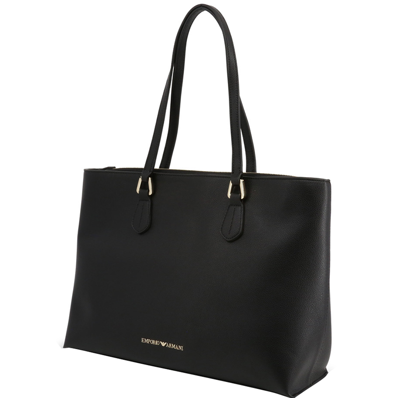 

Emporio Armani Black Faux Leather Shopping Tote