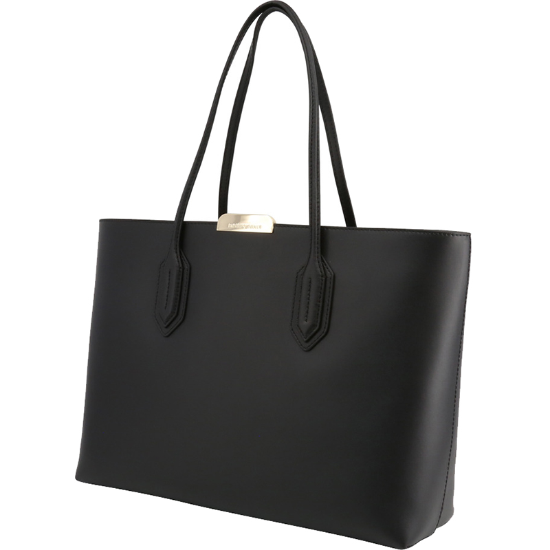 

Emporio Armani Black Faux Leather Shopping Tote