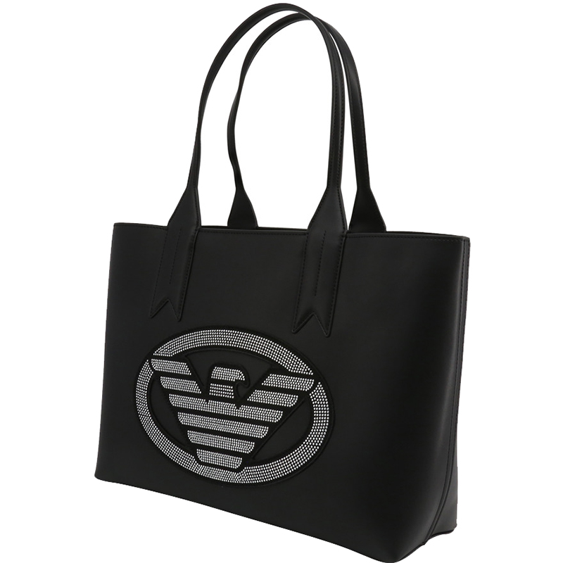 

Emporio Armani Black Faux Leather Shopping Tote