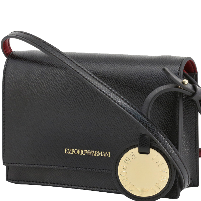 

Emporio Armani Black Faux Leather Crossbody Bag