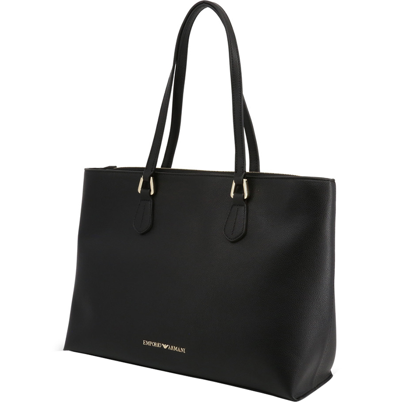 

Emporio Armani Black Faux Leather Shopping Tote
