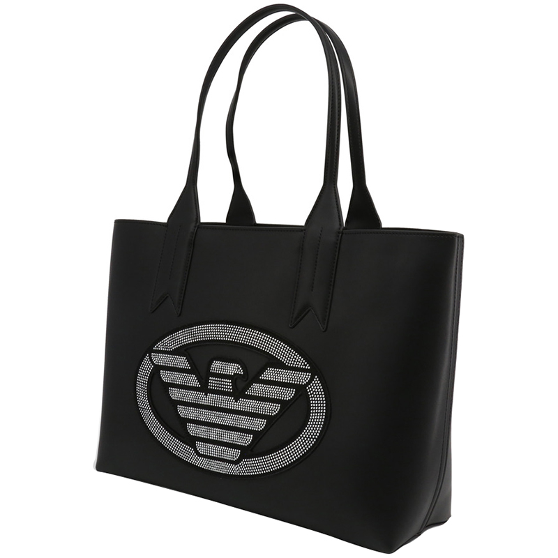 

Emporio Armani Black Faux Leather Shopping Tote