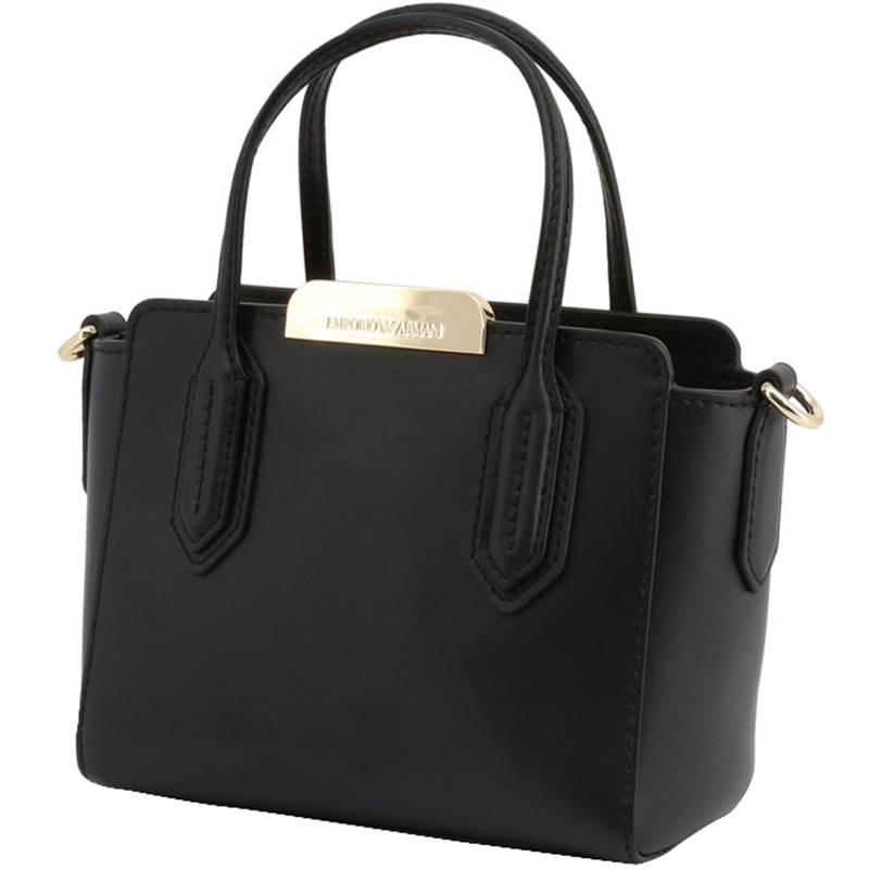 

Emporio Armani Black Leather Top Handle Bag