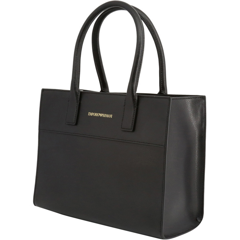 

Emporio Armani Black Leather Top Handle Bag