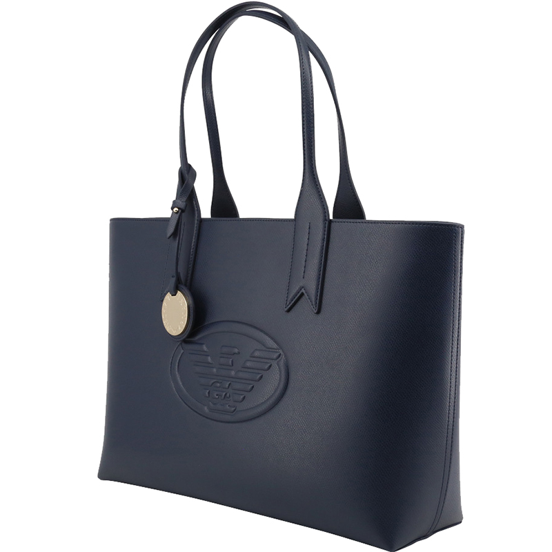 

Emporio Armani Blue Faux Leather Shopping Tote, Navy blue