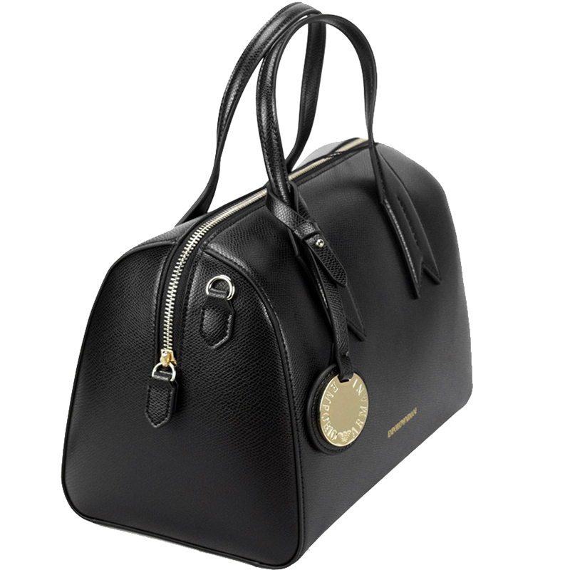 

Emporio Armani Black Faux Leather Satchel Bag