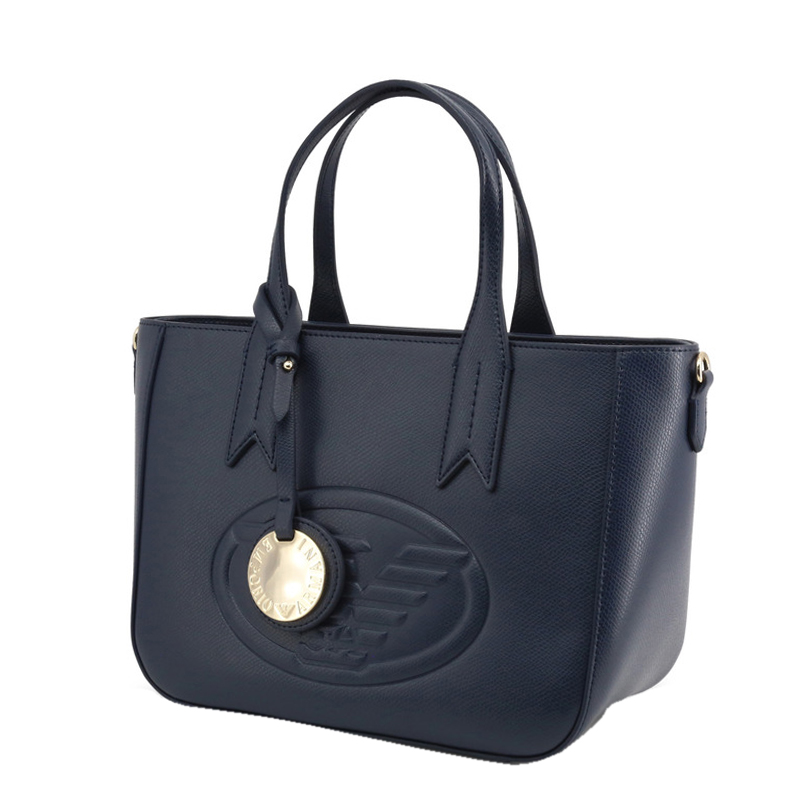 

Emporio Armani Blue Leather Top Handle Bag