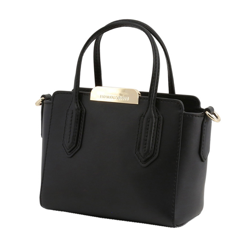 

Emporio Armani Black Leather Top Handle Bag