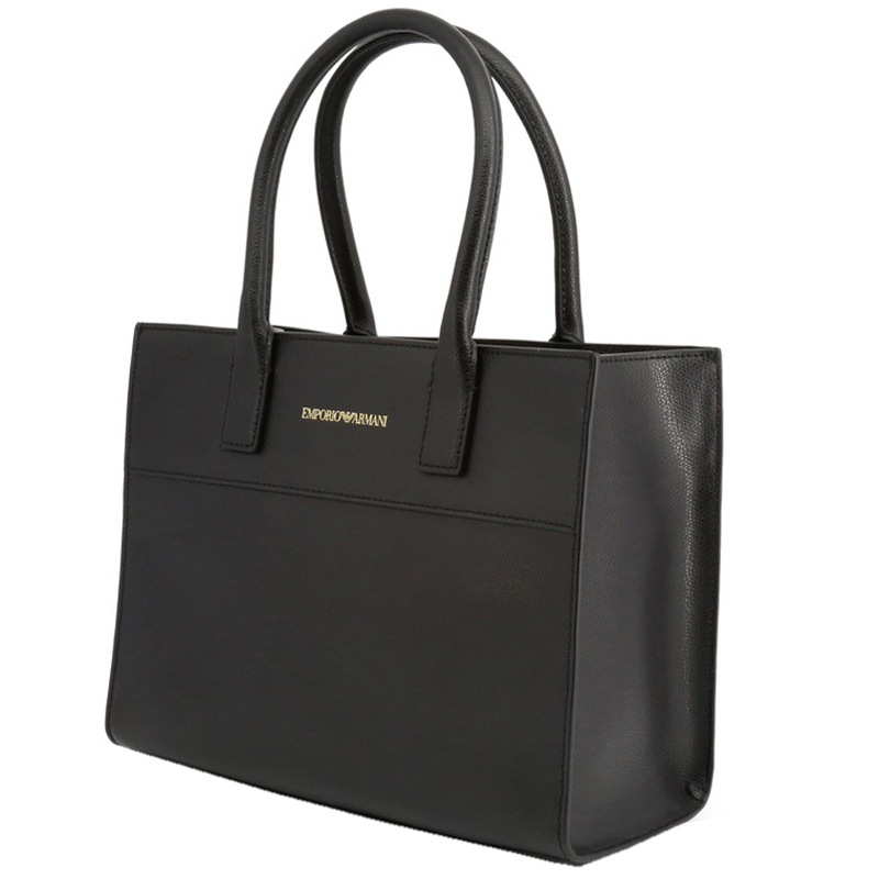 

Emporio Armani Black Leather Top Handle Bag