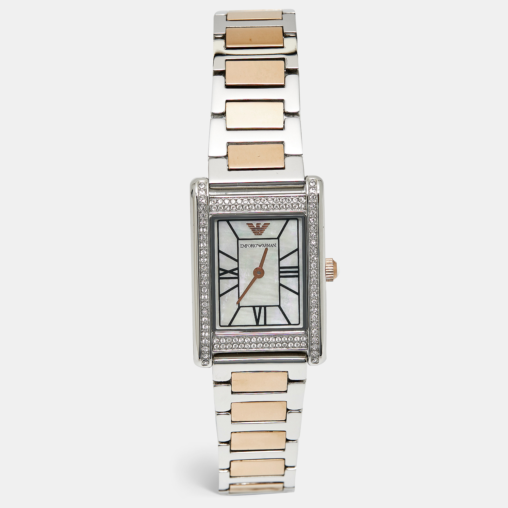 

Emporio Armani Mother Of Pearl Crystal Two-Tone Stainless Steel AR11626 Women's Wristwatch, Multicolor