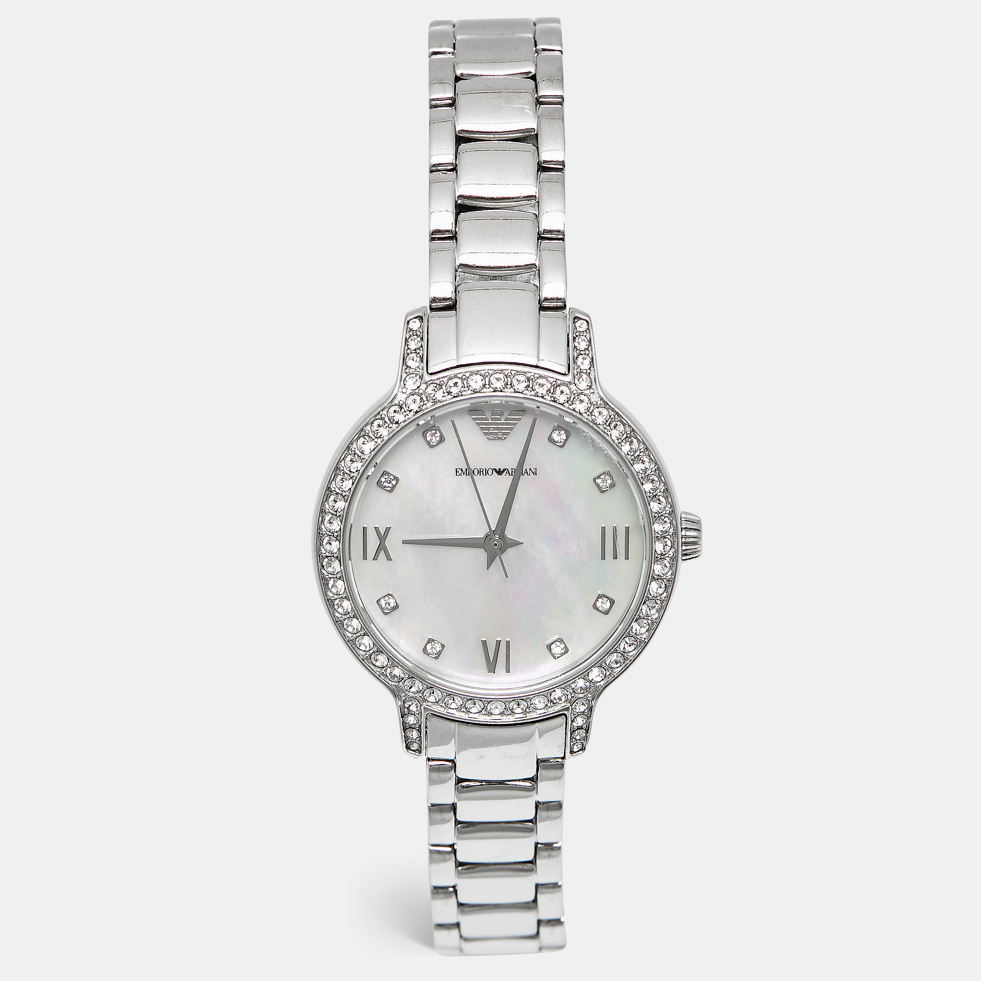 

Emporio Armani AR11484 Mother Of Pearl Stainless Steel Women's Wristwatch 32 mm, Silver