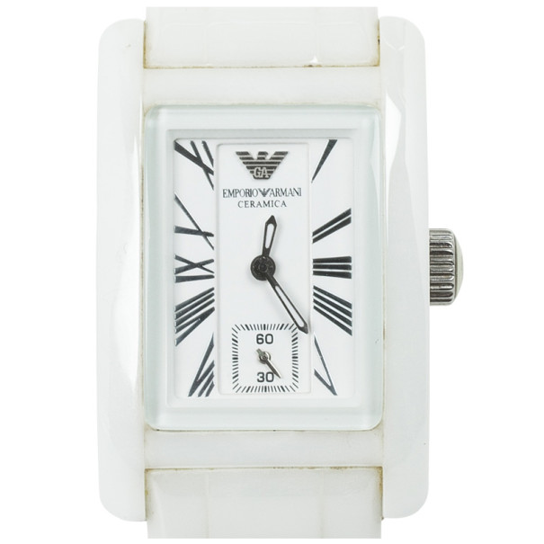 Emporio Armani White Ceramica Womens Wristwatch 25 MM
