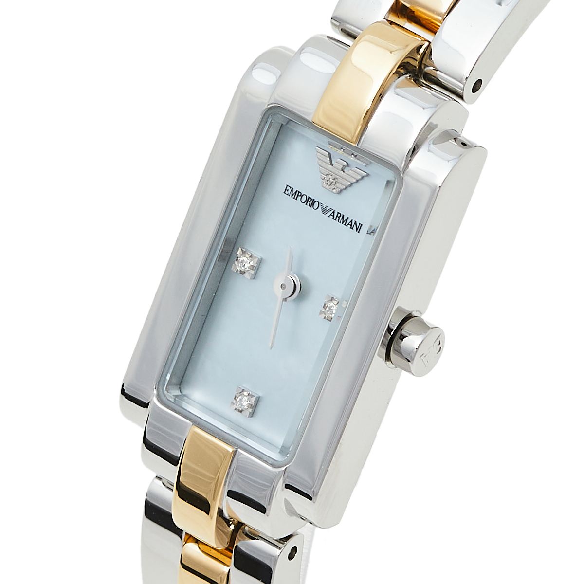 

Emporio Armani Blue Mother Of Pearl Stainless Steel AR3109 Women's Wristwatch, Silver