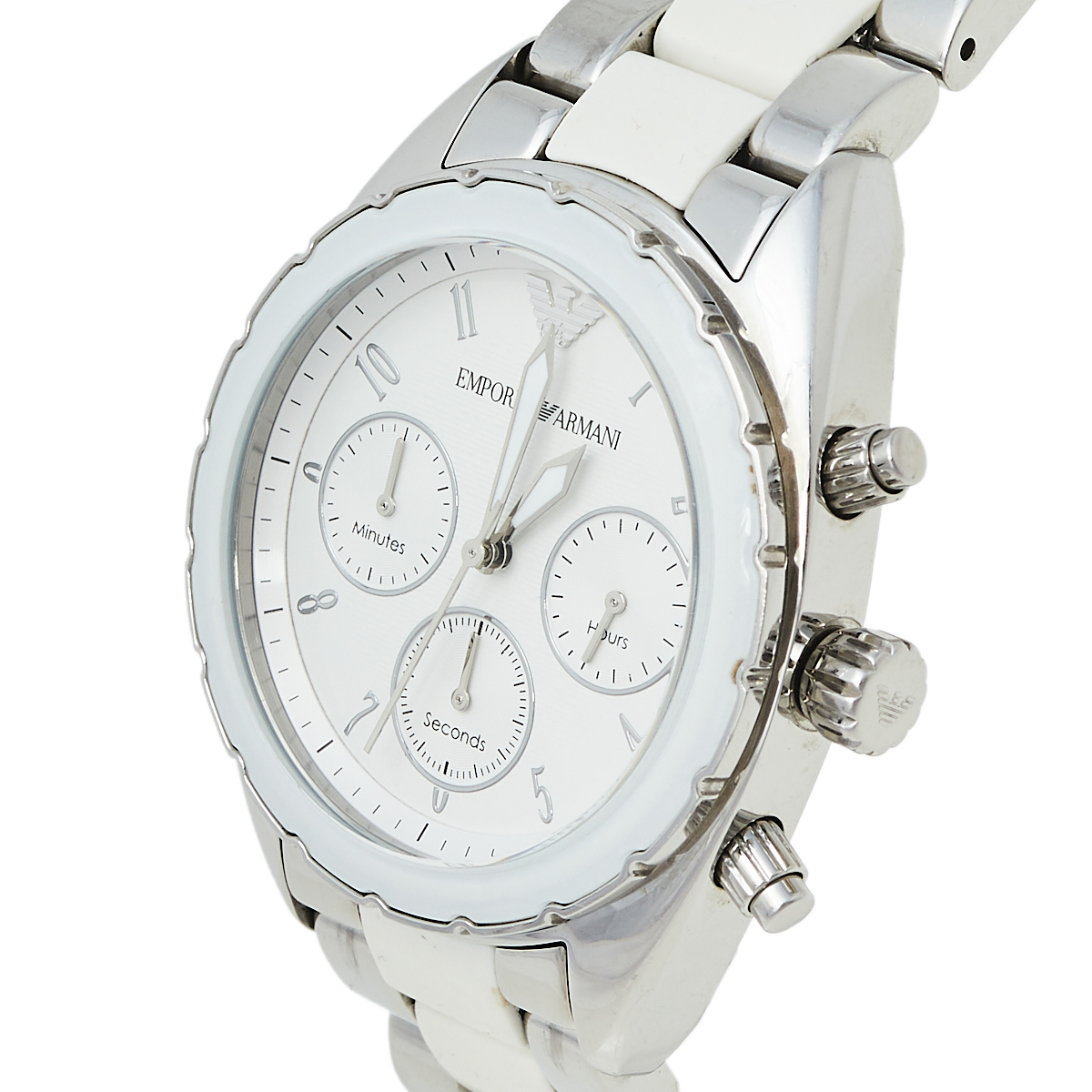 

Emporio Armani White Stainless Steel Sportivo Chrono AR5940 Women's Wristwatch