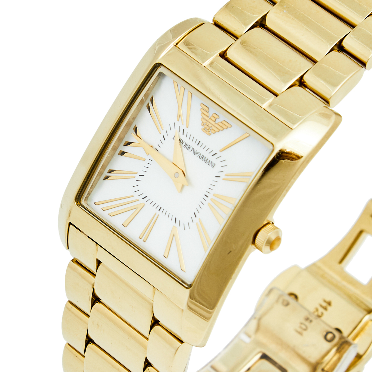 

Emporio Armani Mother of Pearl Yellow Gold Plated Stainless Steel AR2052 Women's Wristwatch, White