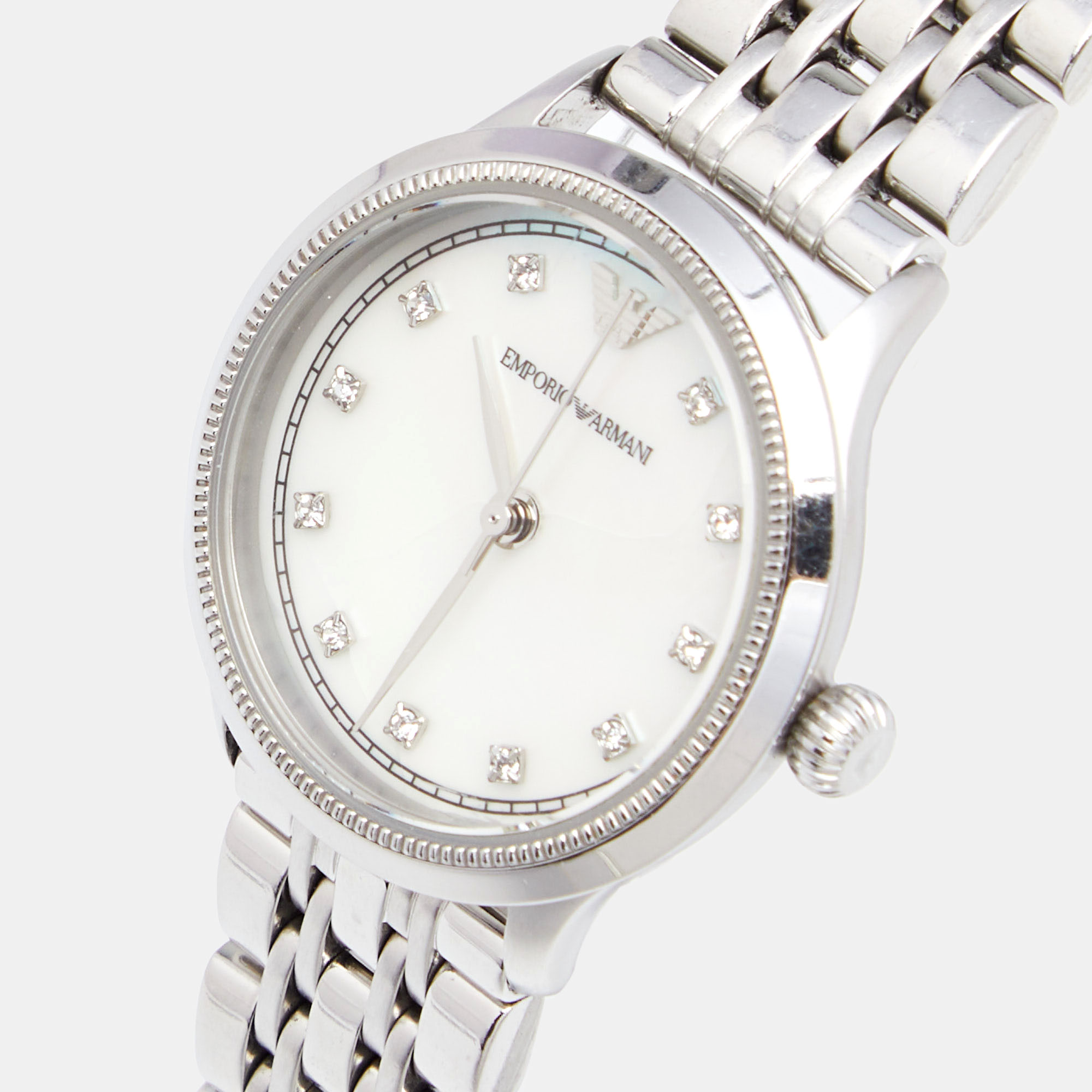 

Emporio Armani Mother Of Pearl Stainless Steel Classic AR1803 Women's Wristwatch, Silver
