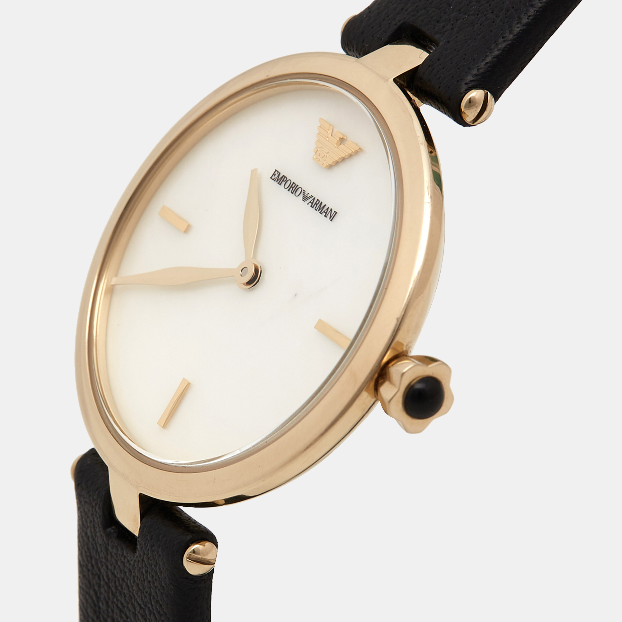 

Emporio Armani Mother of Pearl Gold Plated Stainless Steel Leather Arianna AR11200 Women's Wristwatch, White