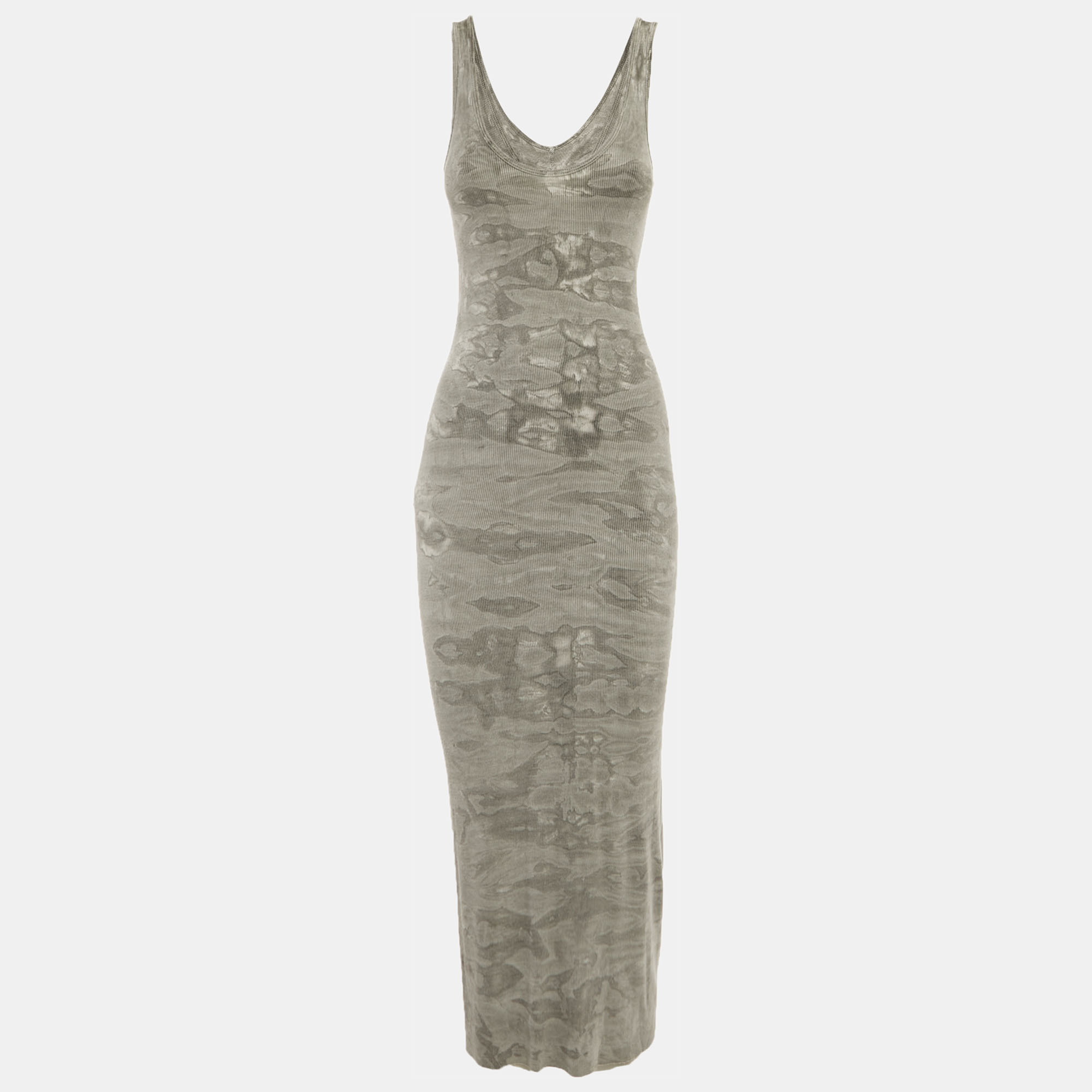 

Enza Costa Grey Camouflage Rib Knit Midi Dress S