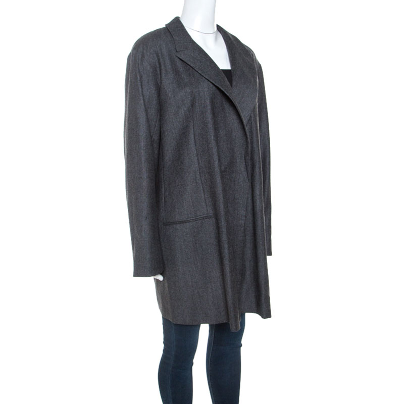 

Equipment Charcoal Grey Wool Oversized Blazer