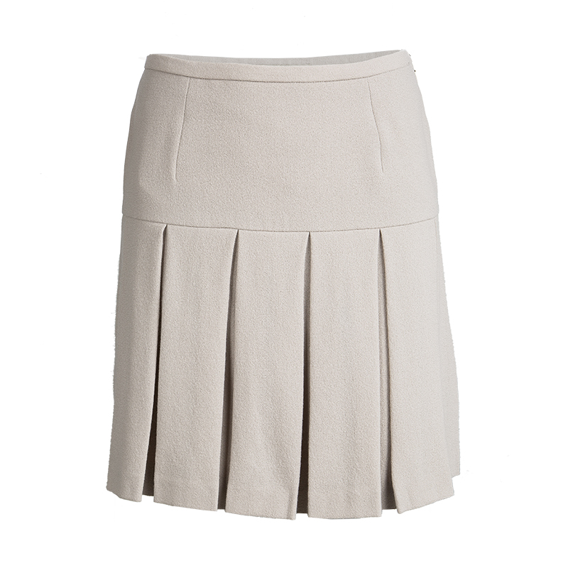 

Ermanno Scervino Beige Wool Pleated Mini Skirt